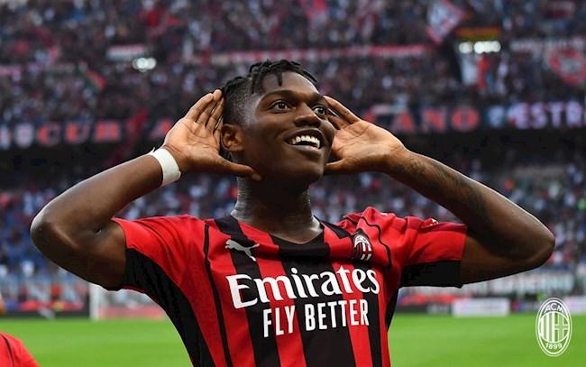 Ngôi sao tấn công trẻ Rafael Leao của AC Milan đi bóng kỹ thuật qua đối thủ thể hiện tiềm năng và tương lai của đội bóng tại Serie A