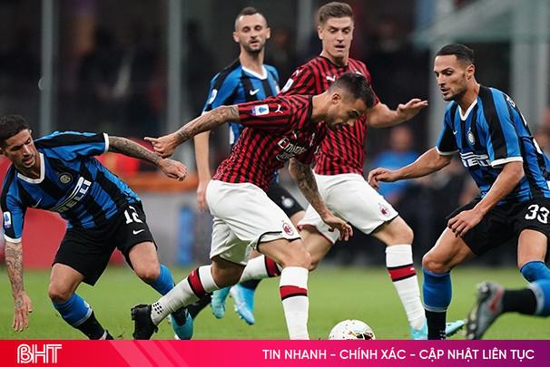 Hình ảnh thể hiện sự cạnh tranh quyết liệt giữa Inter Milan và AC Milan trong trận Derby della Madonnina tại Serie A