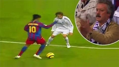 Khoảnh khắc Ronaldinho được CĐV Real Madrid vỗ tay tán thưởng trong trận đấu lịch sử El Clásico năm 2005 tại Bernabeu.