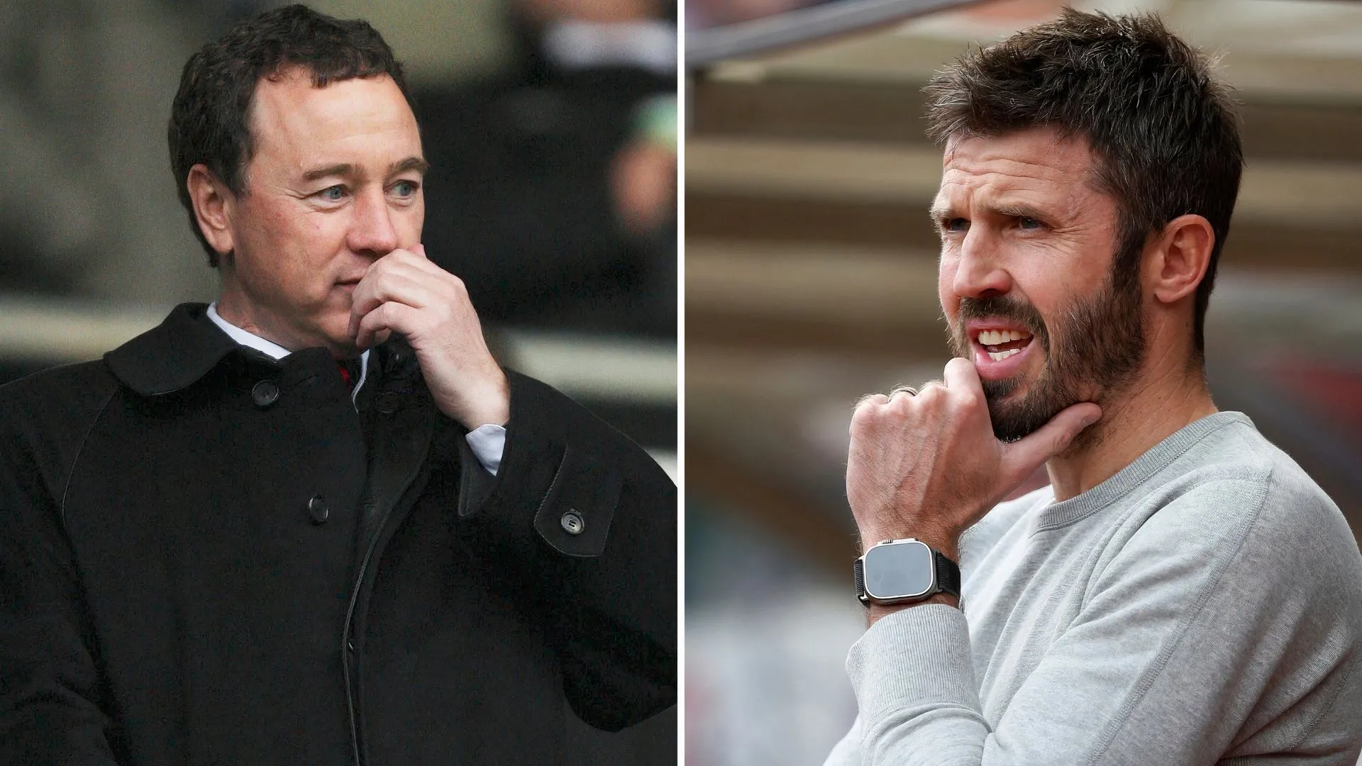 Chủ tịch Steve Gibson và HLV Michael Carrick của Middlesbrough trong một buổi làm việc