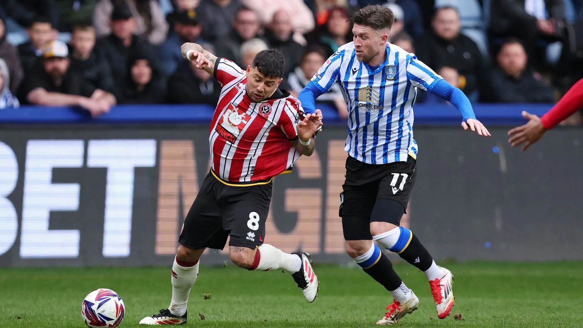 Josh Windass trong một pha tranh chấp bóng khi thi đấu cho Sheffield Wednesday
