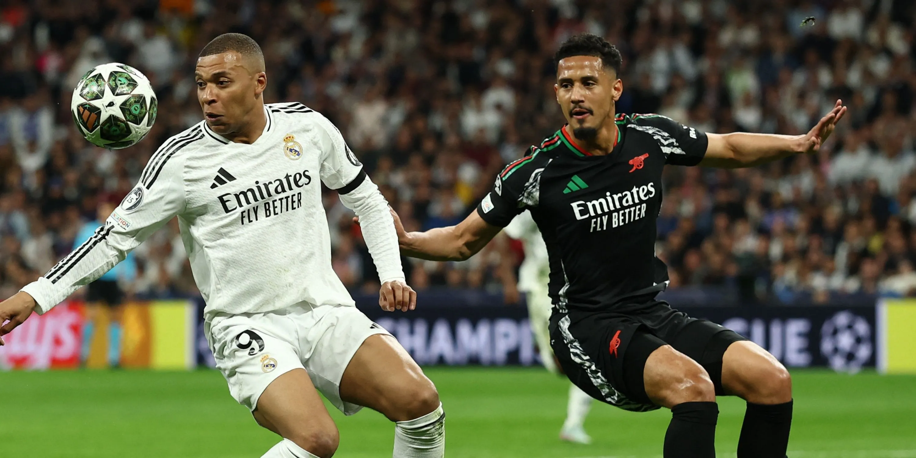 William Saliba trong màu áo Arsenal tại Champions League