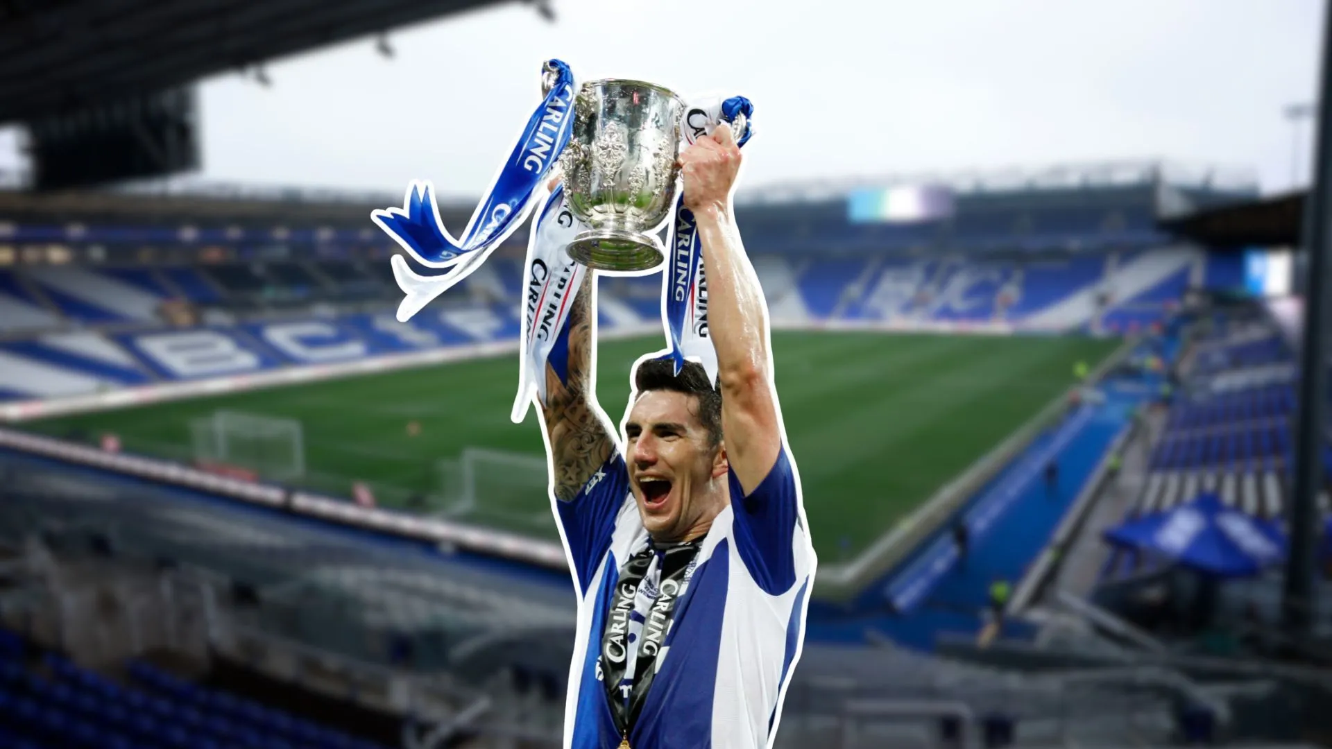 Hậu vệ Liam Ridgewell trong màu áo Birmingham City tại sân St Andrew's