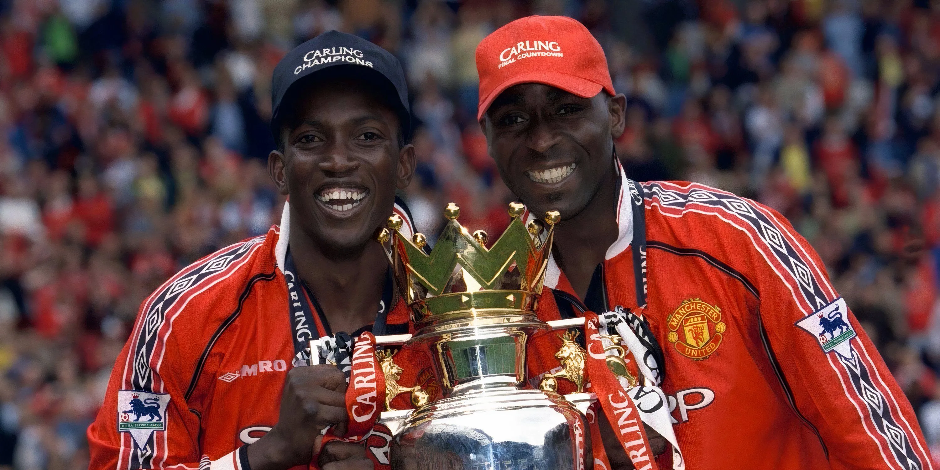 Cặp tiền đạo huyền thoại Andy Cole và Dwight Yorke của Manchester United, hình ảnh gợi nhớ đến thương vụ thành công từ Aston Villa